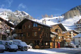 Skiers Chalet in the winter
